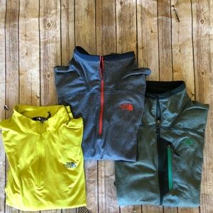 LOT 3 Mens North Face Pullover Jackets L XL - All Measure 24” Across Chest
